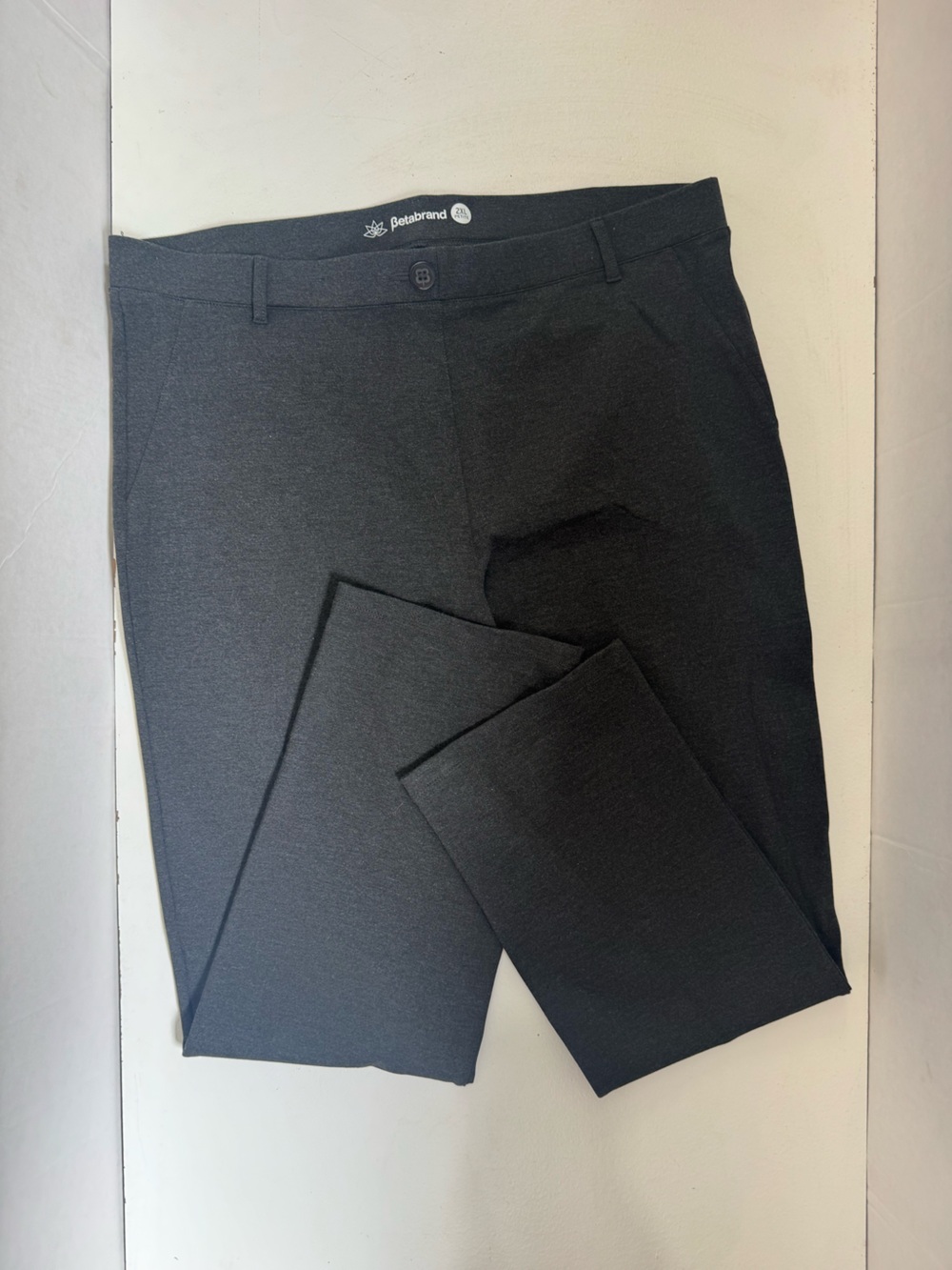 Betabrand Dark Gray 2XL Petite Pull On Yoga Dress Pants Boot Cut Professional
